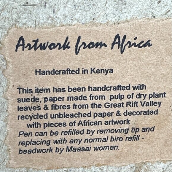 Masai Notebook Journal Kenyan Book Beaded Pen Recycled Paper Handcrafted - Picture 2 of 11